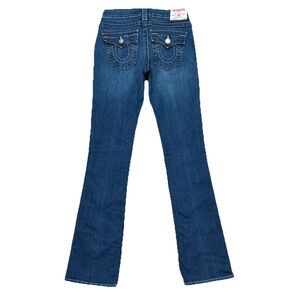 TRUE RELIGION BECKY Low BOOTCUT DARK STRETCH Jeans Flap Pocket Size 28